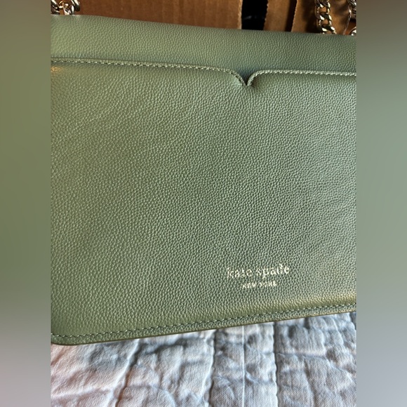 Kate Spade Locket Large Flap Shoulder Bag Olive Romaine purse - Picture 11 of 16